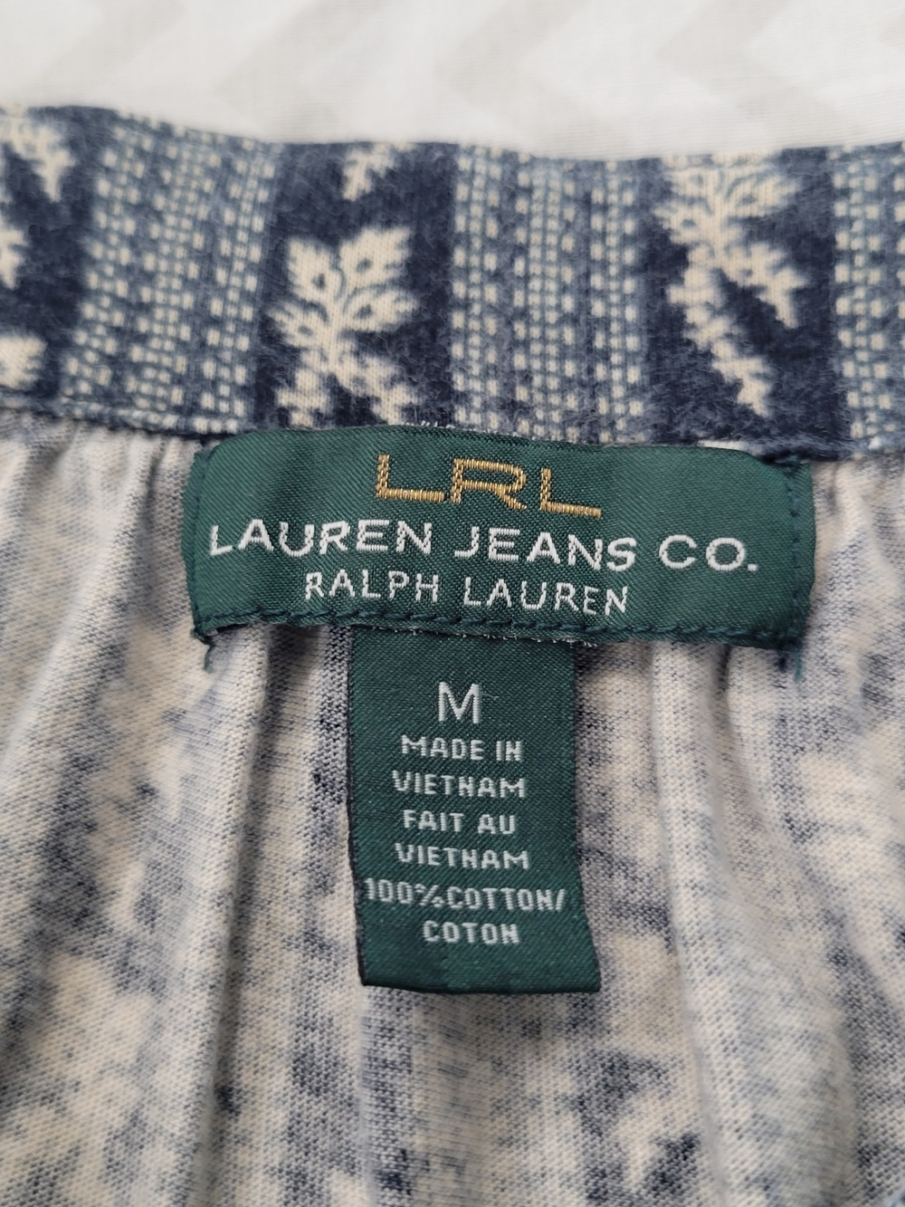 Lauren Ralph Lauren Navy and White Off-Shoulder Peasant Boho - Picture 6 of 9